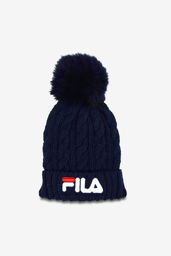 Gorro Fila Azul Marino - Cable Knit Pom Pom - España 073126IGD